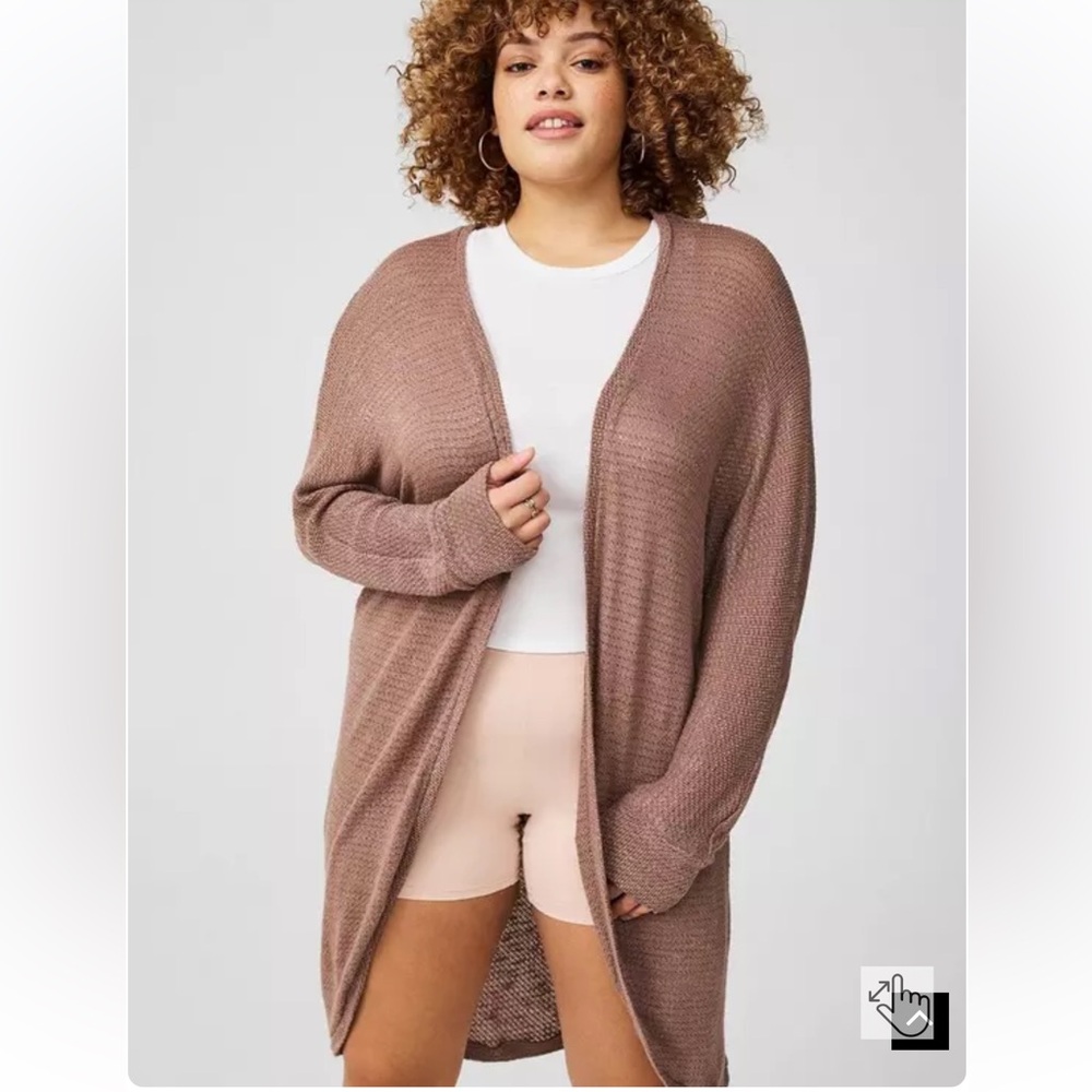 NWT Torrid Hacci cocoon light weight sweater cardigan 5 5X Deep Taupe